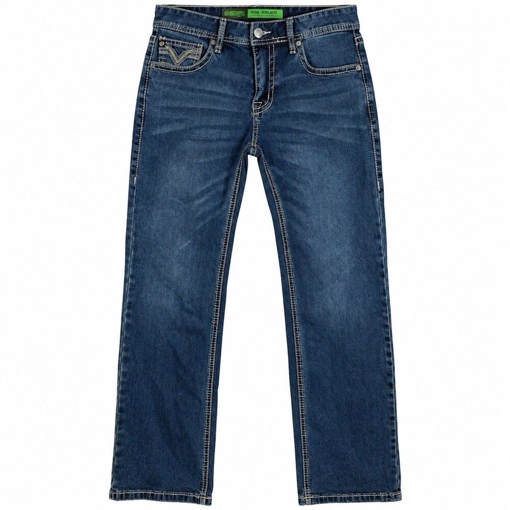 Rock & Roll Denim Pistol Jeans Mens 30x30 Straight Boot Western Cowboy Dark Wash